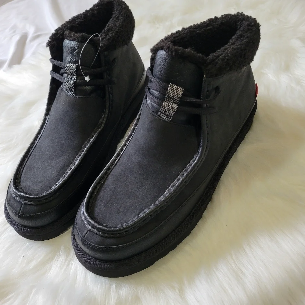 Stacy Adams Black Fur-Lined Boots